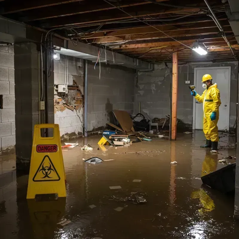 Flooded Basement Electrical Hazard in Byng, OK Property